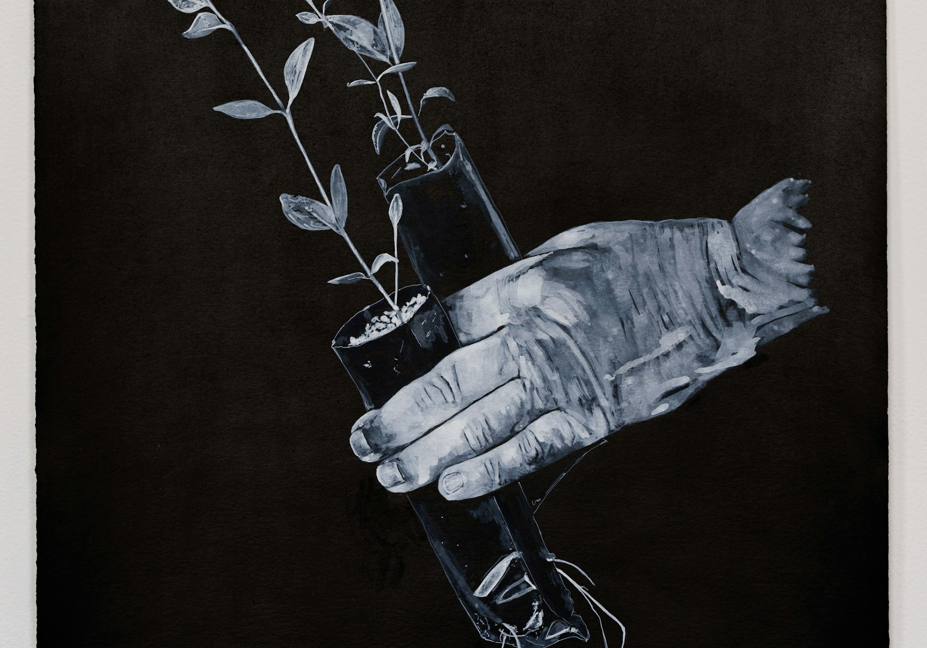 Vicki-Jo - Plant Carers, ink on rag paper, 2023, 70 x 50cm